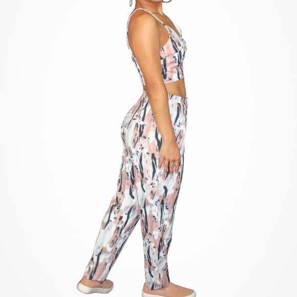 BLITHE CROPPED CAMI TOP AND TAPERED LEG PANTS SET - Picture 2 of 5